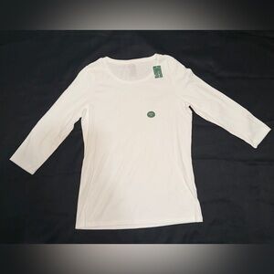 L.L. Bean Women's Classic White Long Sleeve Tee